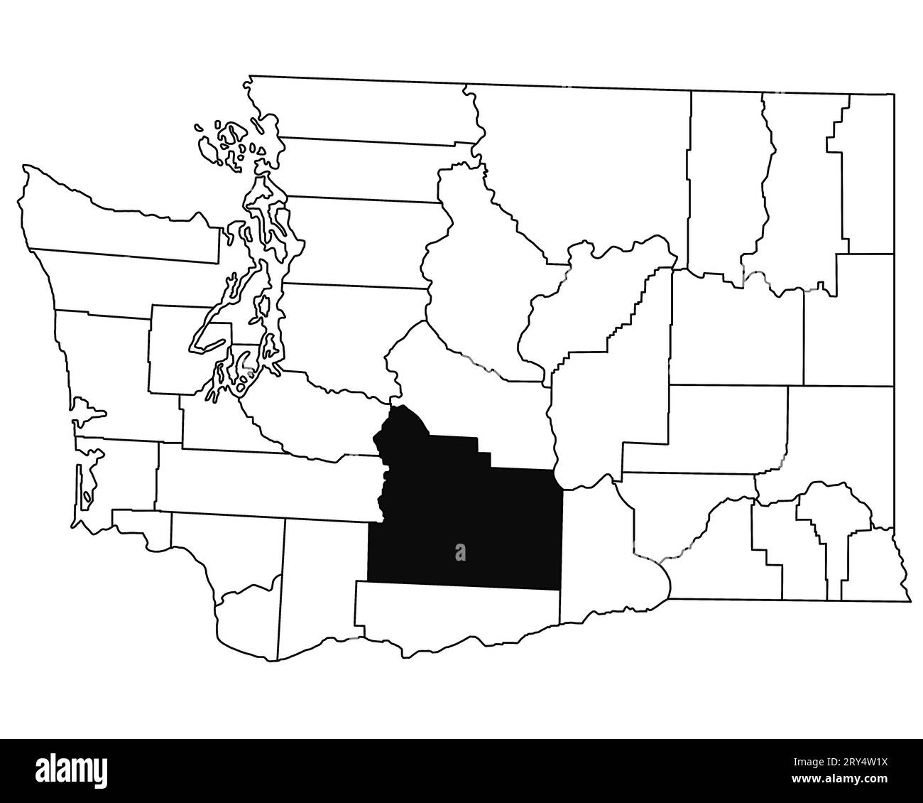 Yakima outline map hi res stock - Map Of Yakima County In Washington Dc State On White Background Single County Map Highlighted By Black Colour On Washington Map United States Us 2RY4W1X