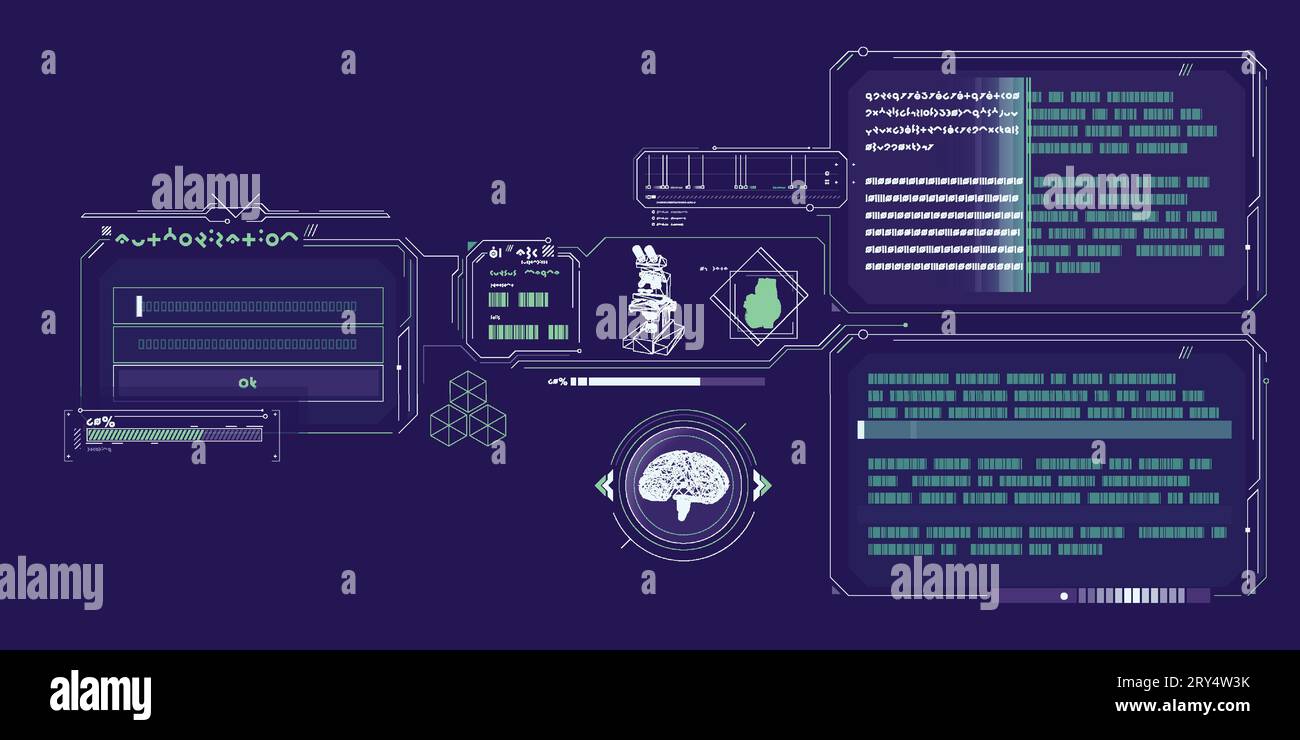 Sci-fi HUD interface for data research Stock Vector Image & Art - Alamy