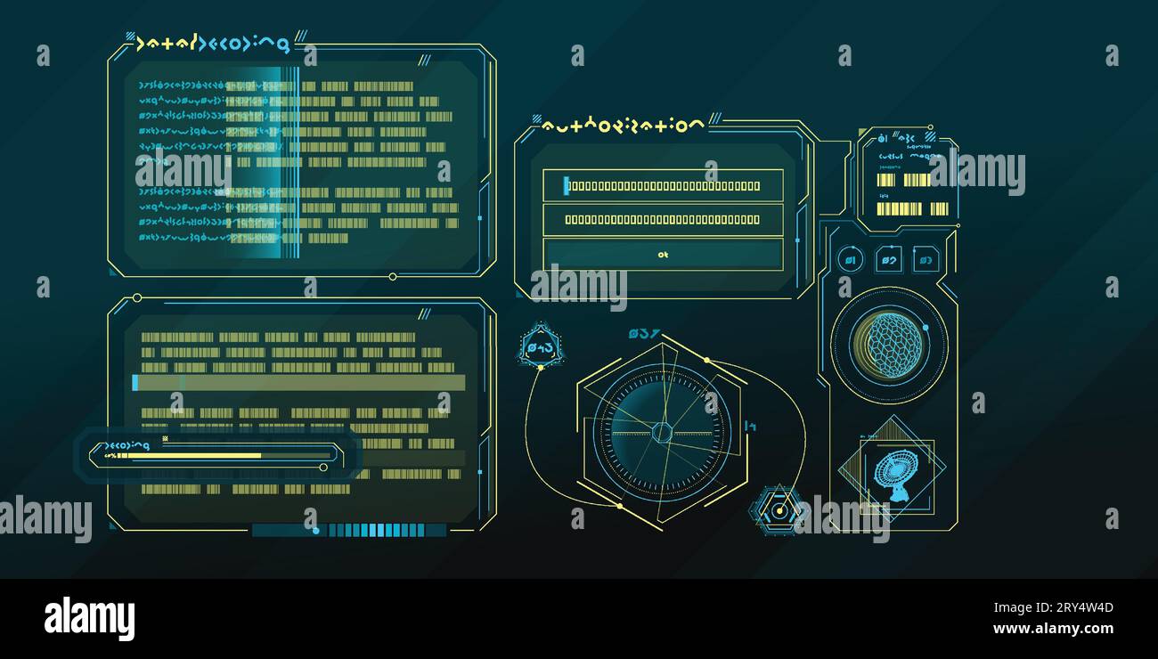 Sci-fi HUD interface for data research Stock Vector Image & Art - Alamy