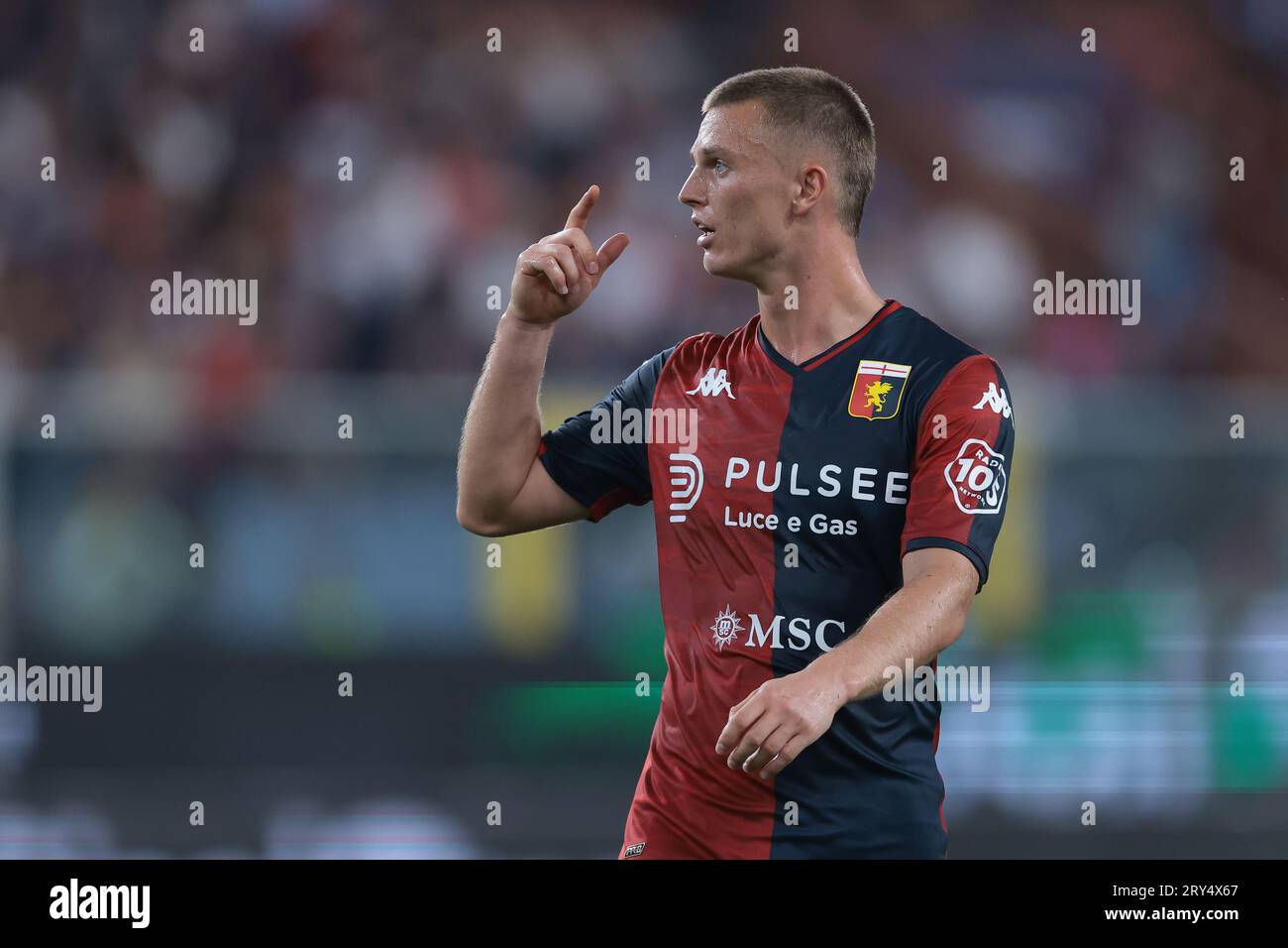 Albert Gudmundsson of Genoa CFC looks on during the Serie A football match  between Genoa CFC and AS Roma Stock Photo - Alamy