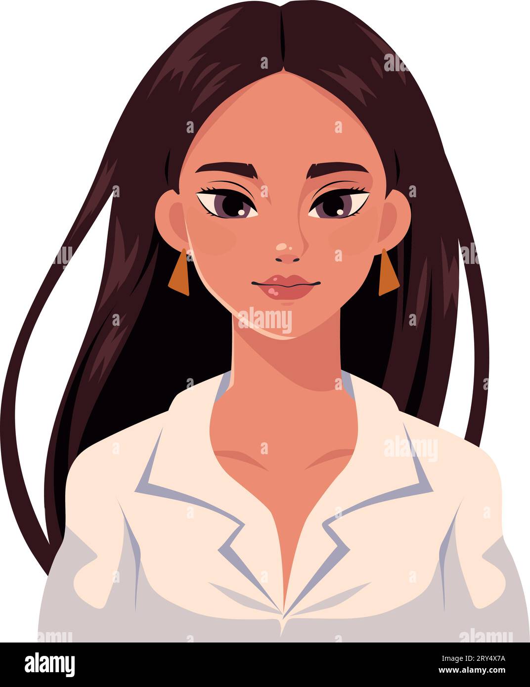 young woman long hair illustration Stock Vector Image & Art - Alamy