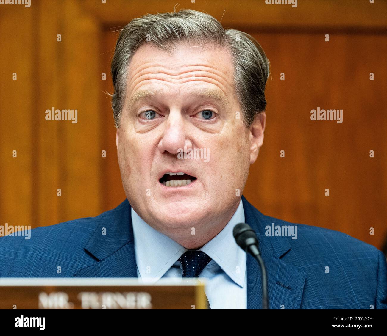 Washington, United States. 28th Sep, 2023. U.S. Representative Michael Turner (R-OH) speaking at a House Committee Oversight and Accountability Committee hearing titled 'The Basis for an Impeachment Inquiry of President Joseph R. Biden Jr.' at the U.S. Capitol. Credit: SOPA Images Limited/Alamy Live News Stock Photo