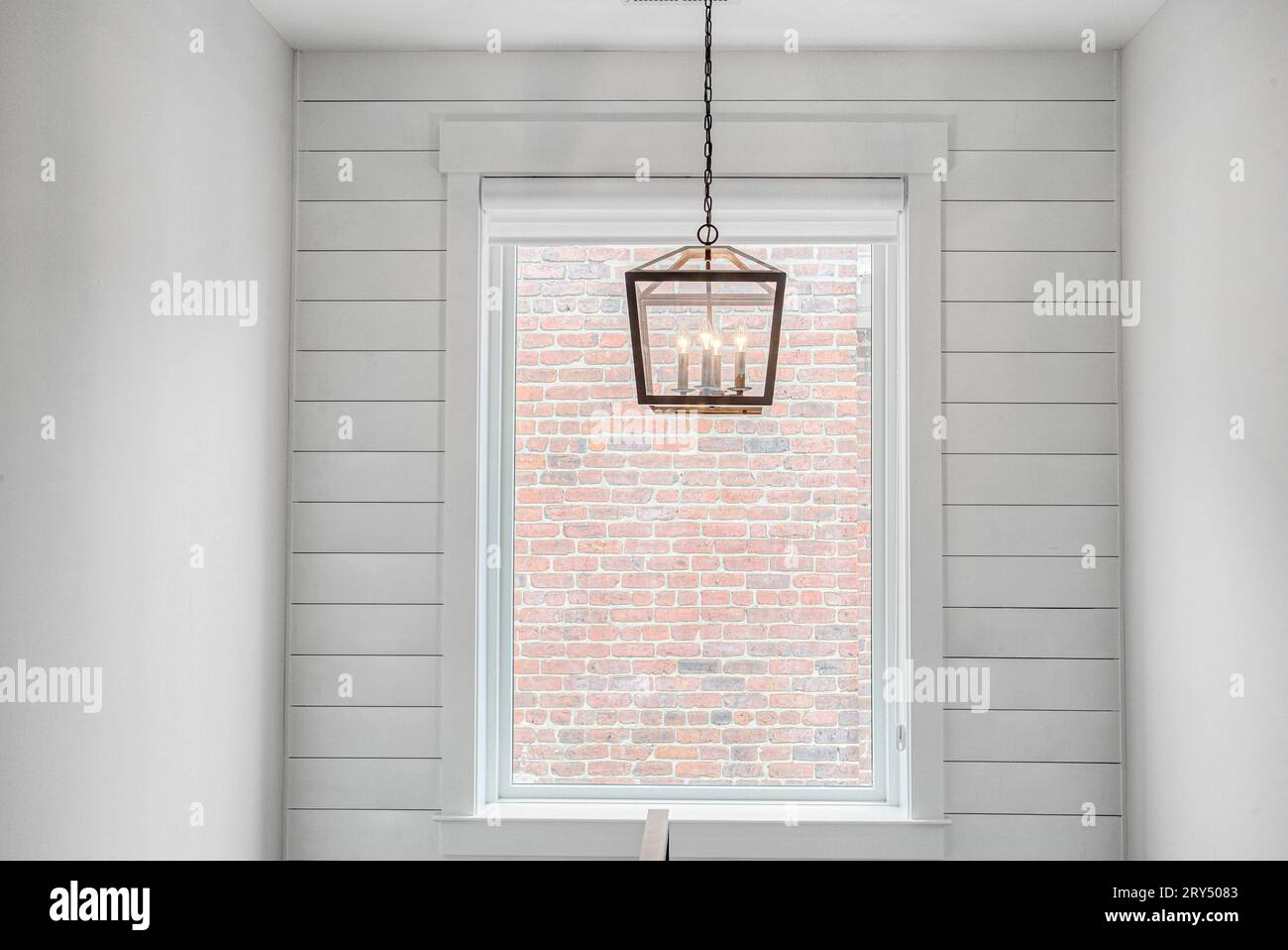 Image showcasing Clean Modern Farmhouse Staircase Interior with Shiplap Wall and Exposed ...