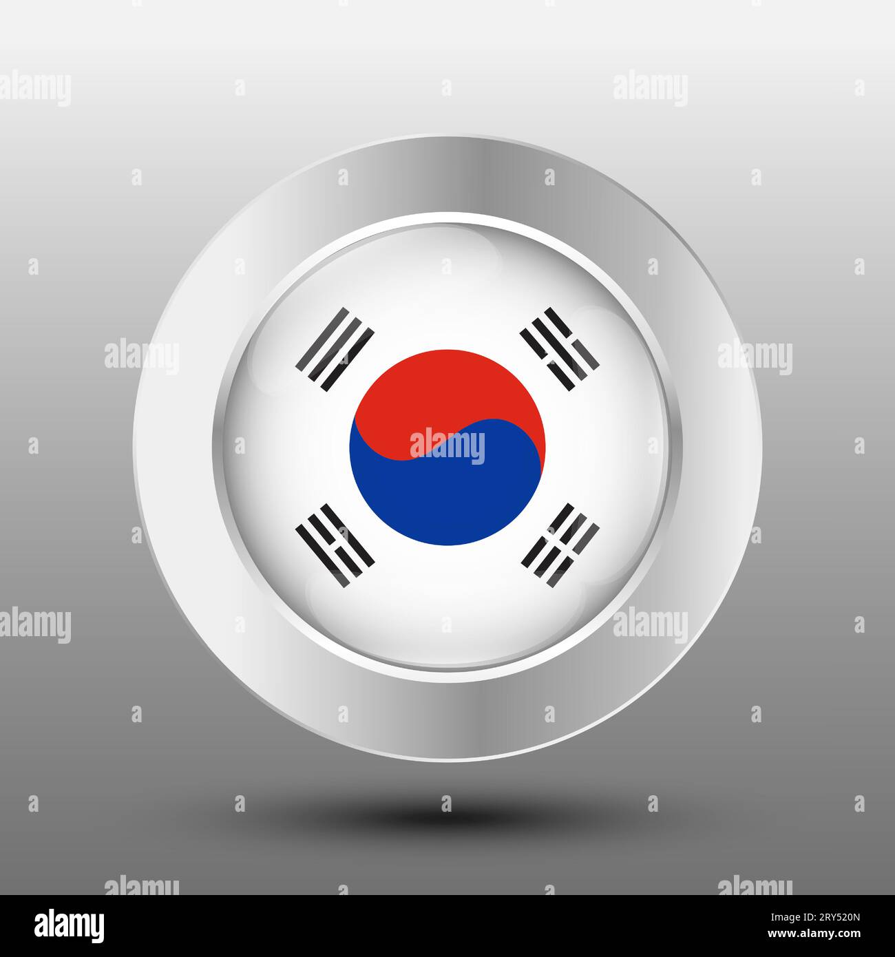 Korean Button South korea metallic Stock Vector Images - Alamy