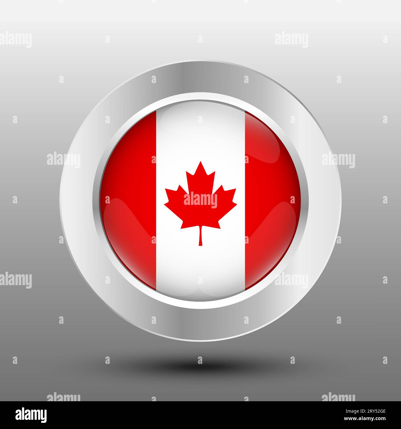 Canada round flag metal button background Stock Vector Image & Art - Alamy