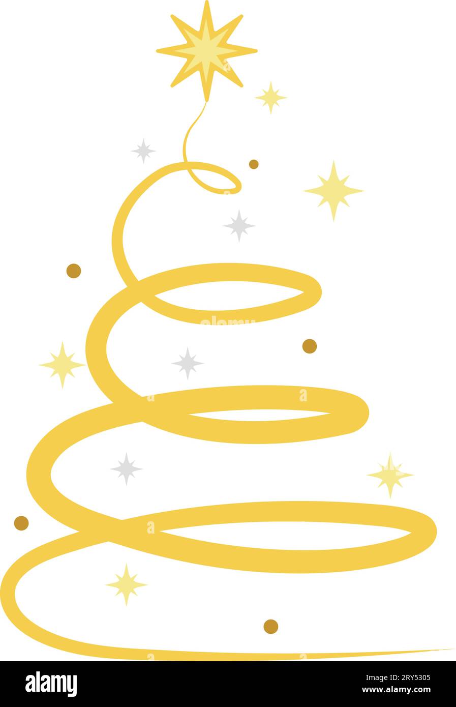christmas golden tree cute illustration Stock Vector Image & Art - Alamy