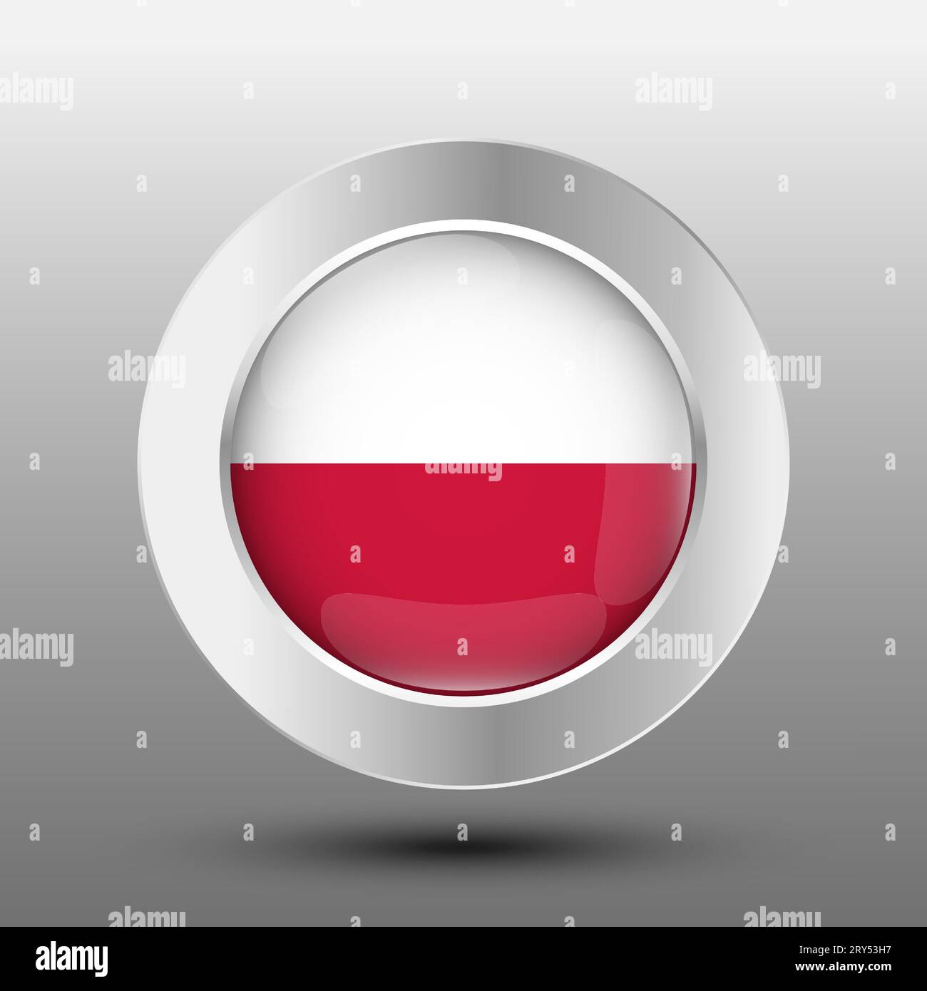 Indonesia round flag metal button background Stock Vector