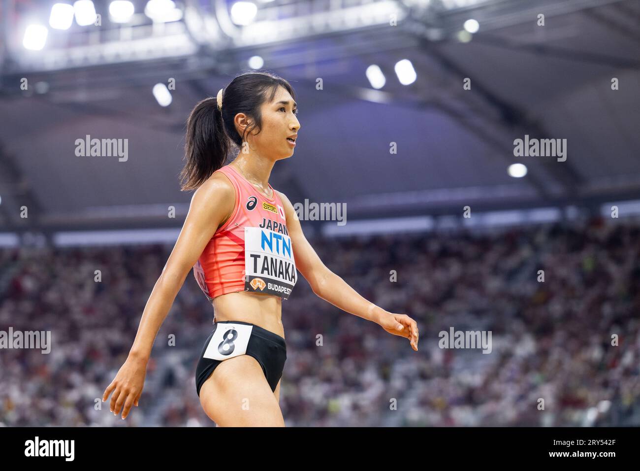 Nozomi Tanaka of, Japan. , . in women's 5000 meter qualification