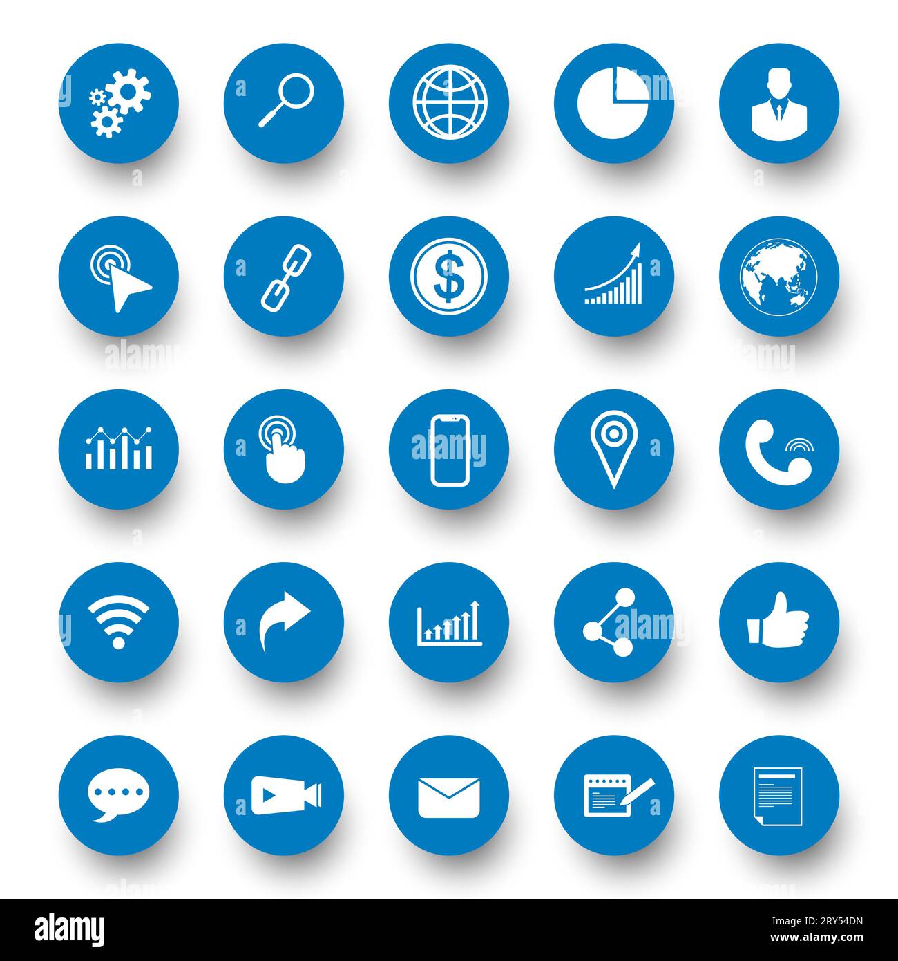 web business icon set isolated on white background Stock Vector