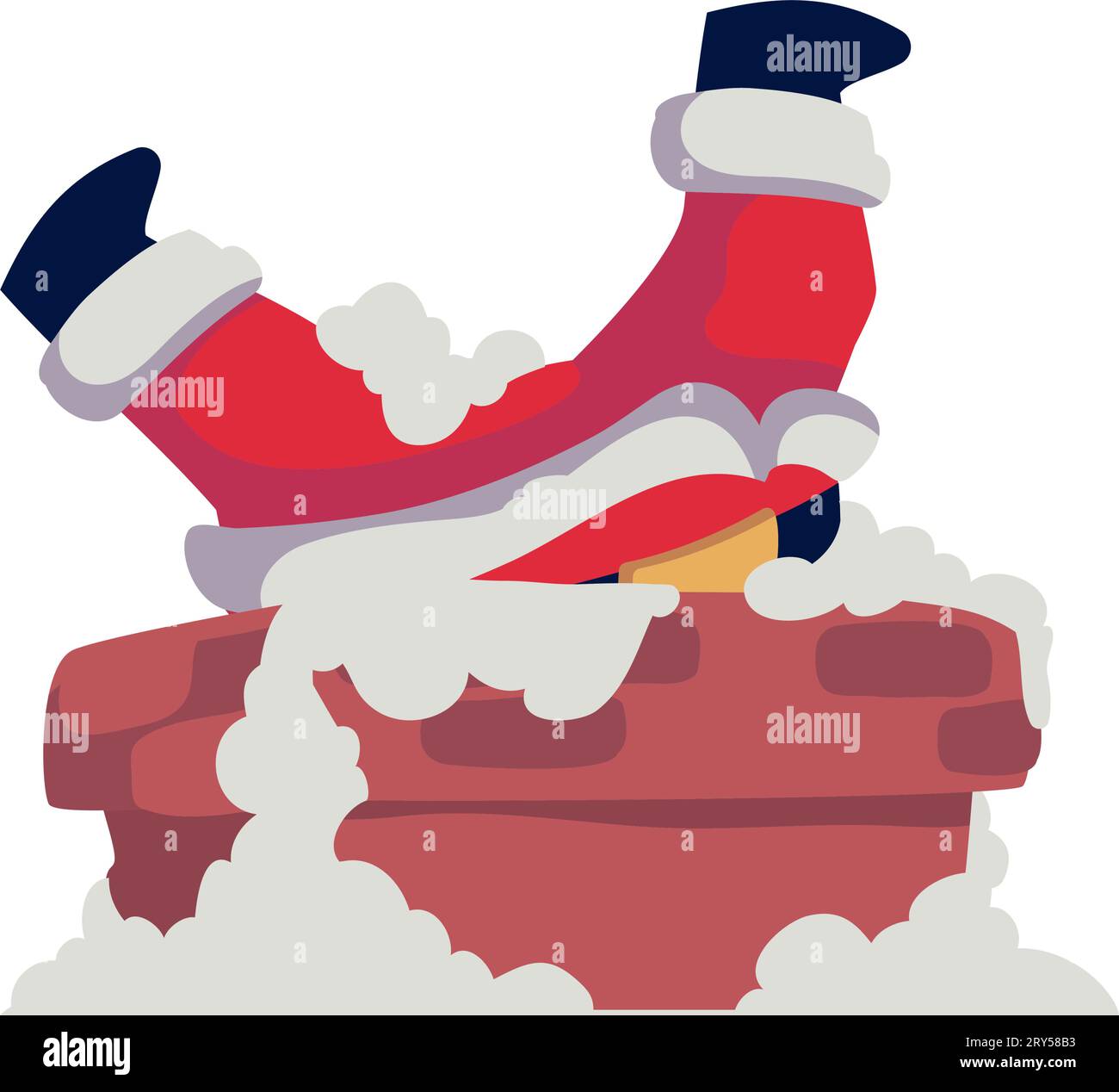 Santa stuck down chimney Stock Vector Images - Alamy