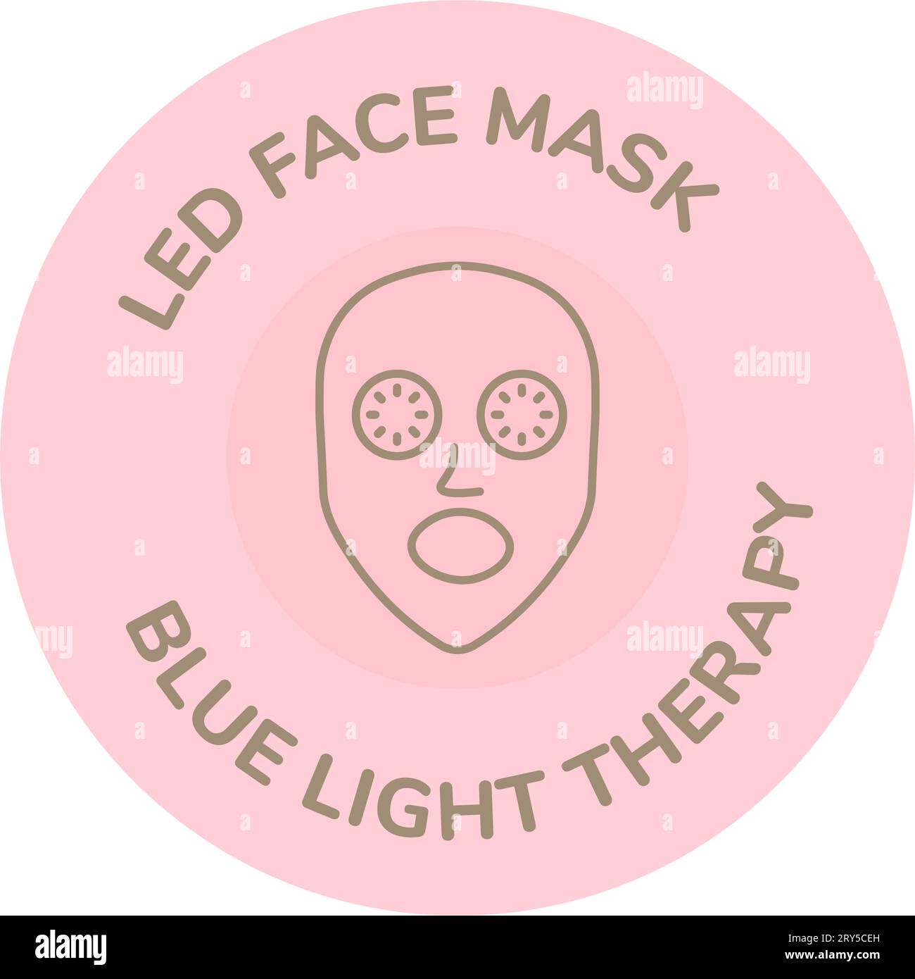 Led face mask, blue light therapy treatment vector Stock Vector Image