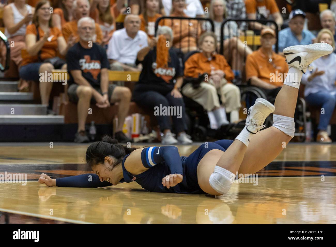 AUSTIN, TX SEPTEMBER 28 BYU Cougars libero Aria (14) hits