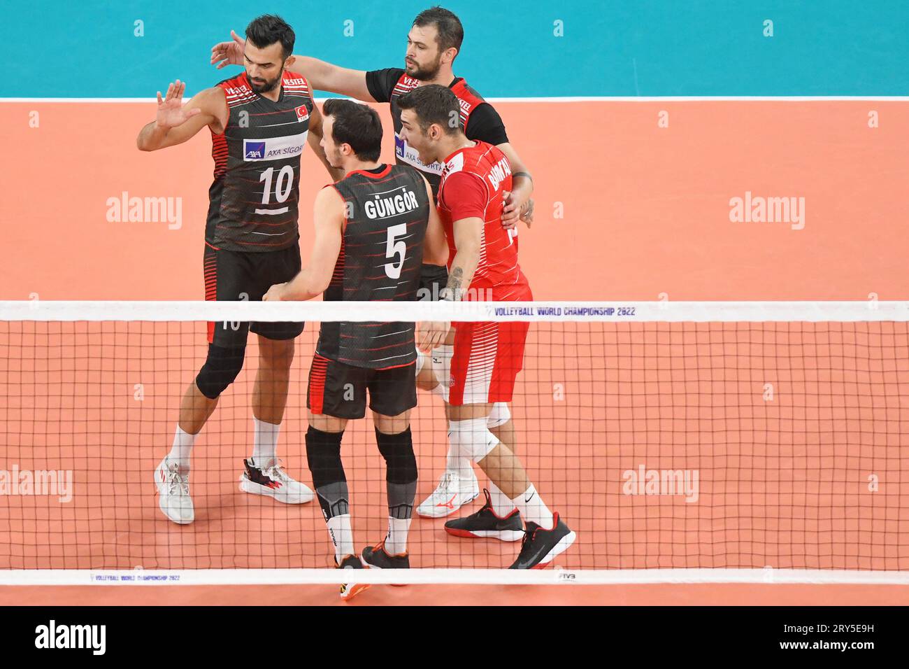 Turkey national team celebrating the win against Canada. Volleyball World  Championship 2022 Stock Photo - Alamy