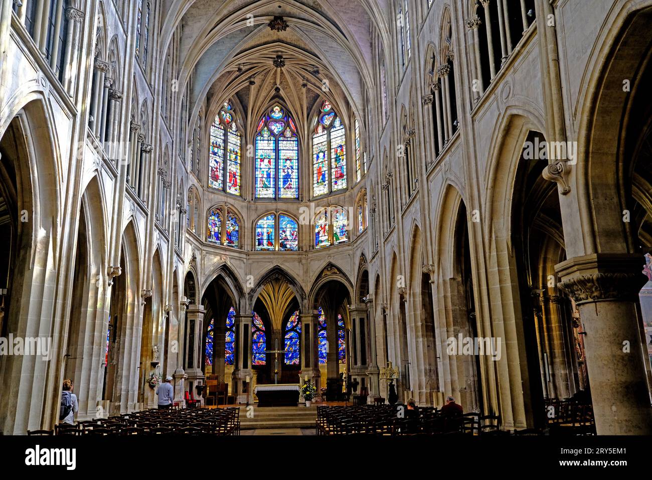 Interior of Saint Severin church in Paris France Stock Photo