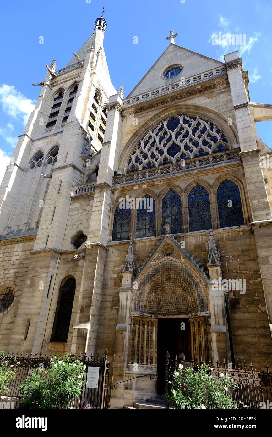 Exterior of Saint Severin church in Paris France Stock Photo