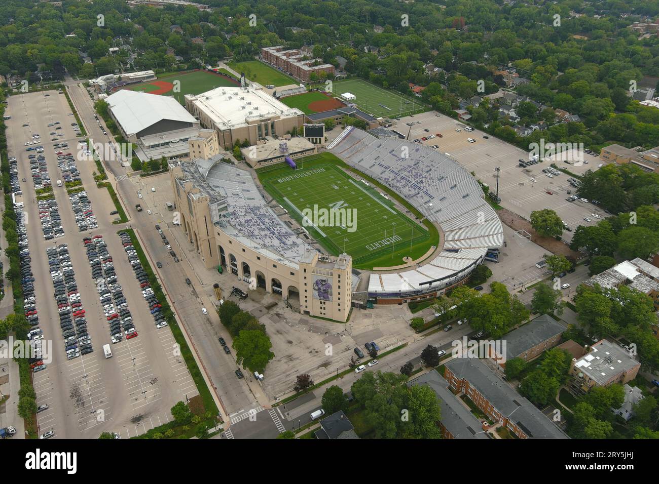 A general overall aerial view of Ryan Field Football stadium at ...