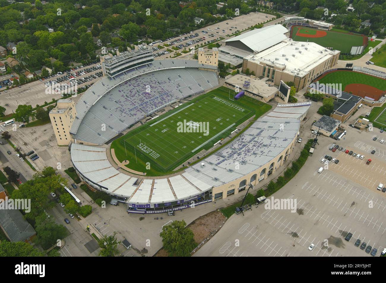 A general overall aerial view of Ryan Field Football stadium at ...