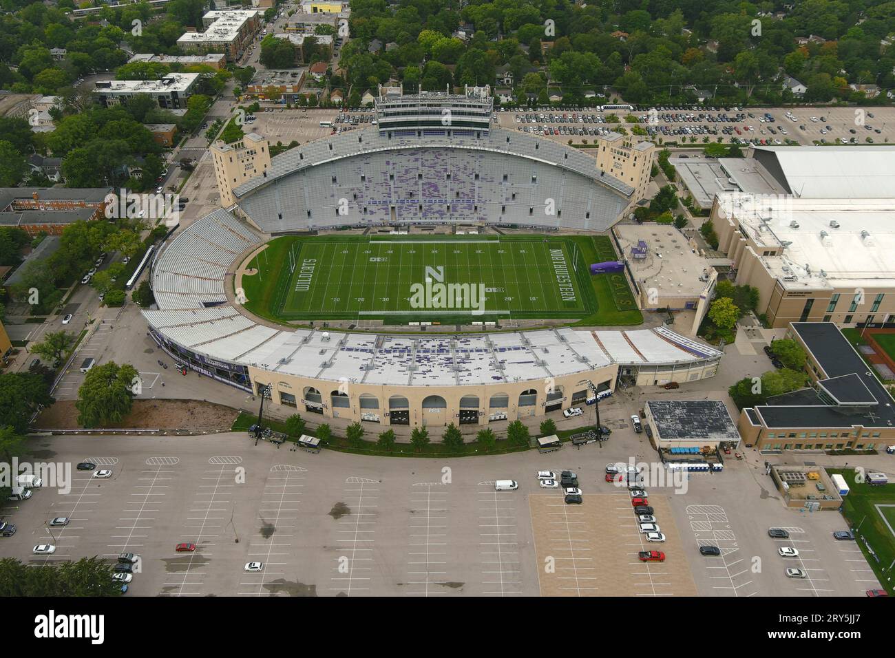 A general overall aerial view of Ryan Field Football stadium at ...