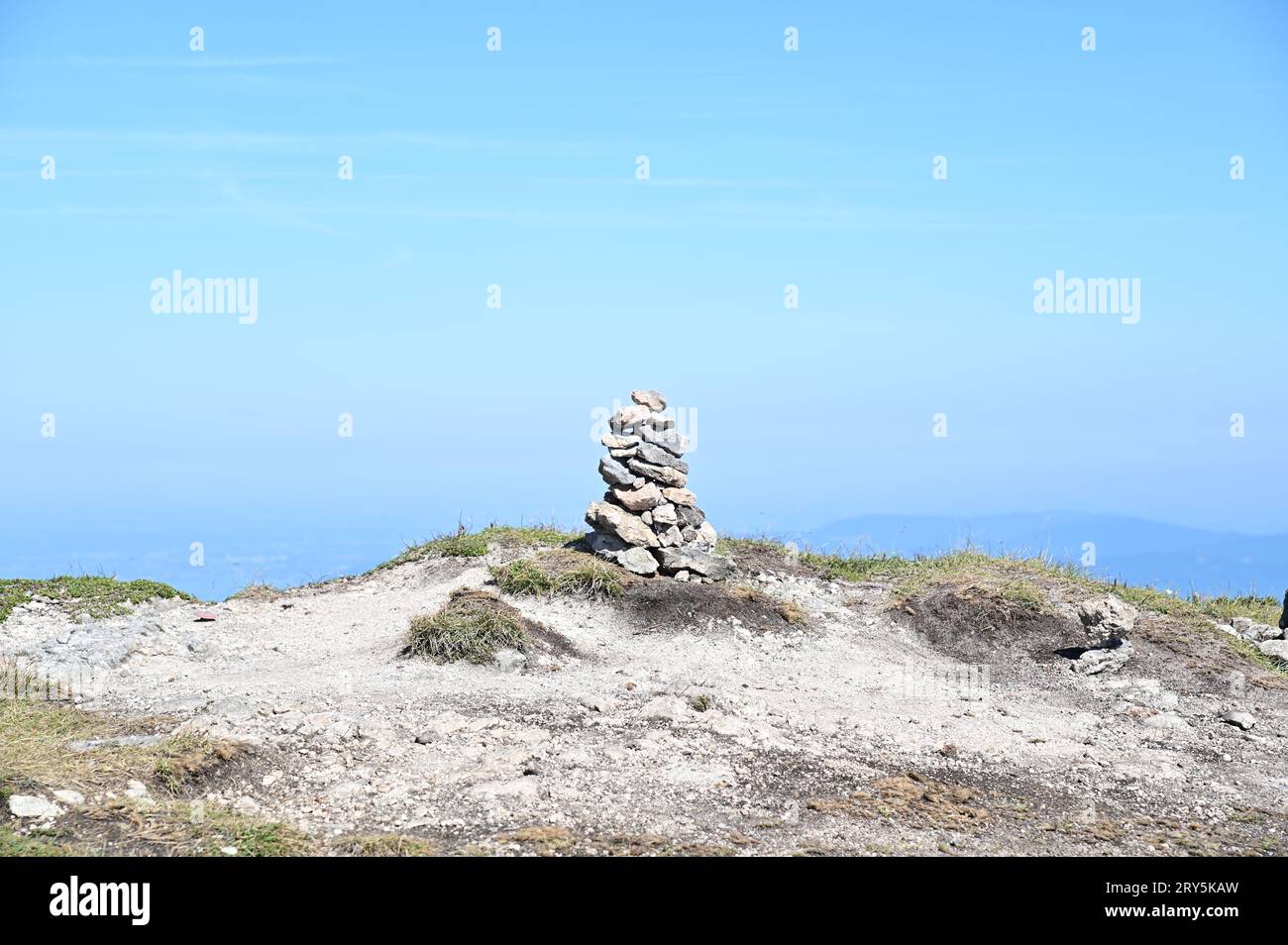 A nice pile of small stone towers Stock Photo