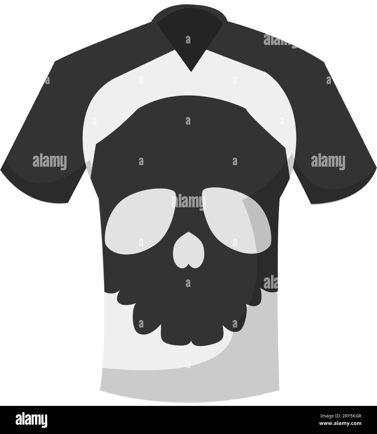 Tshirt with skull, fashionable clothes for teens Stock Vector