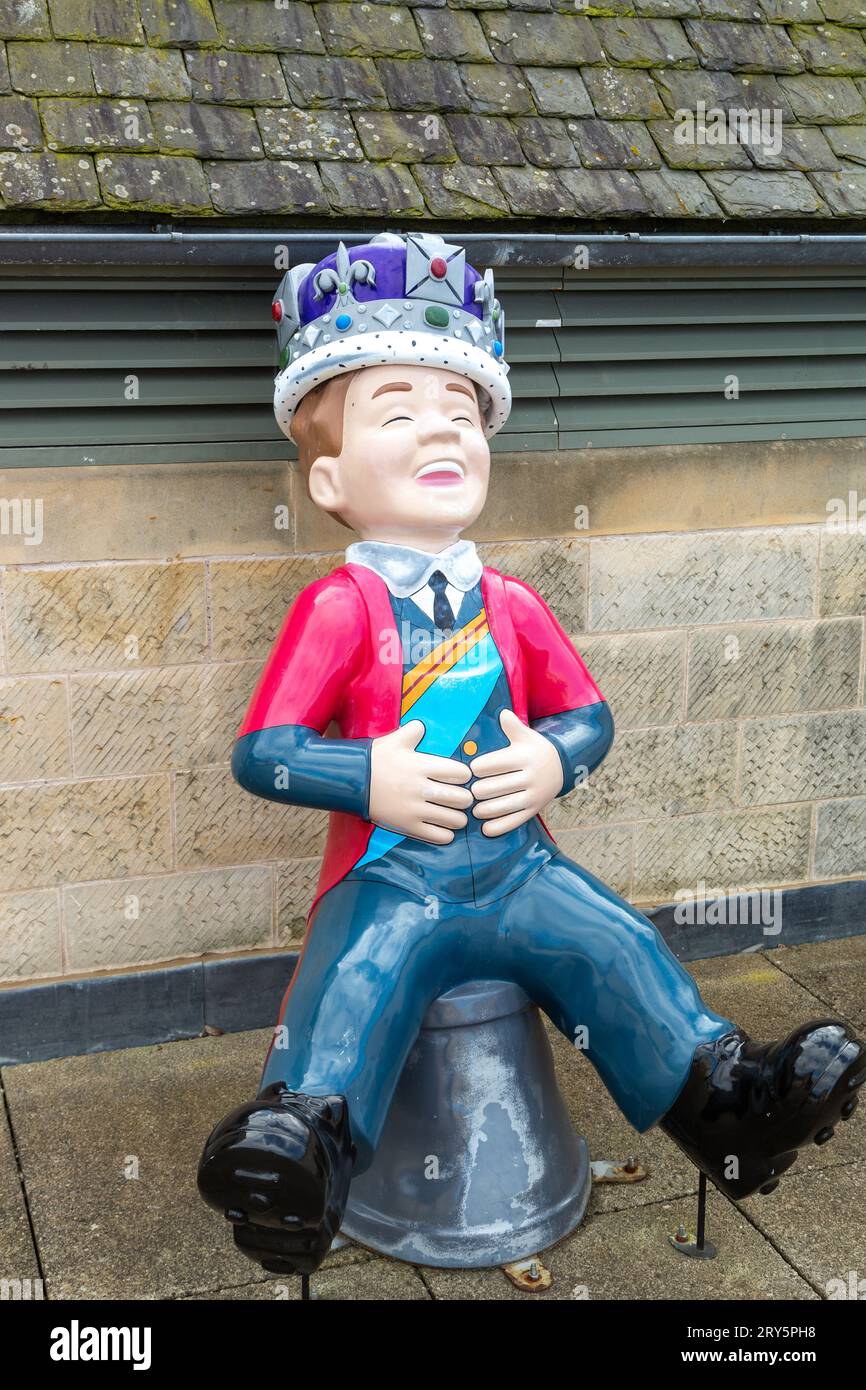 Prince Wullie by Matt Lowe part of the Oor Wullie statue trail, now at The Wardlaw Museum, St Andrews Stock Photo