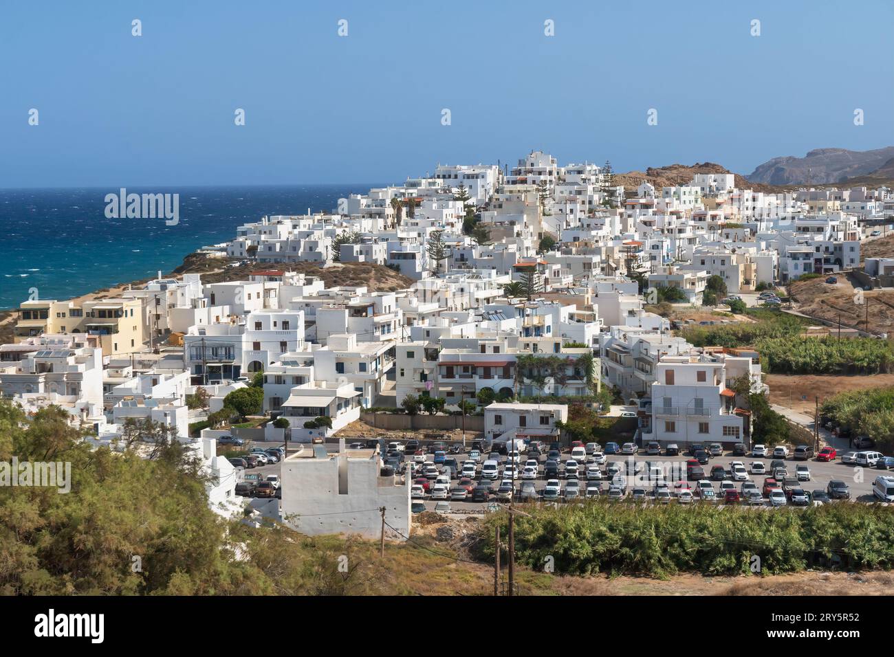 Looking across Naxos one of the Cyclades Islands in Greece Stock Photo