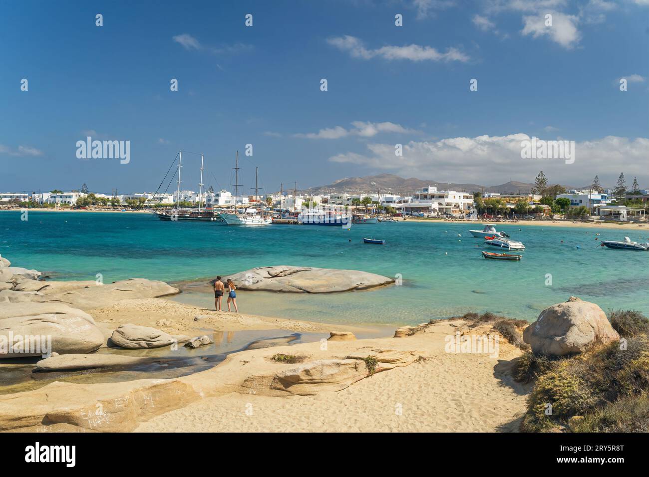 Agia Anna beach in Agia Prokopios on the island of Naxos Greece Stock Photo