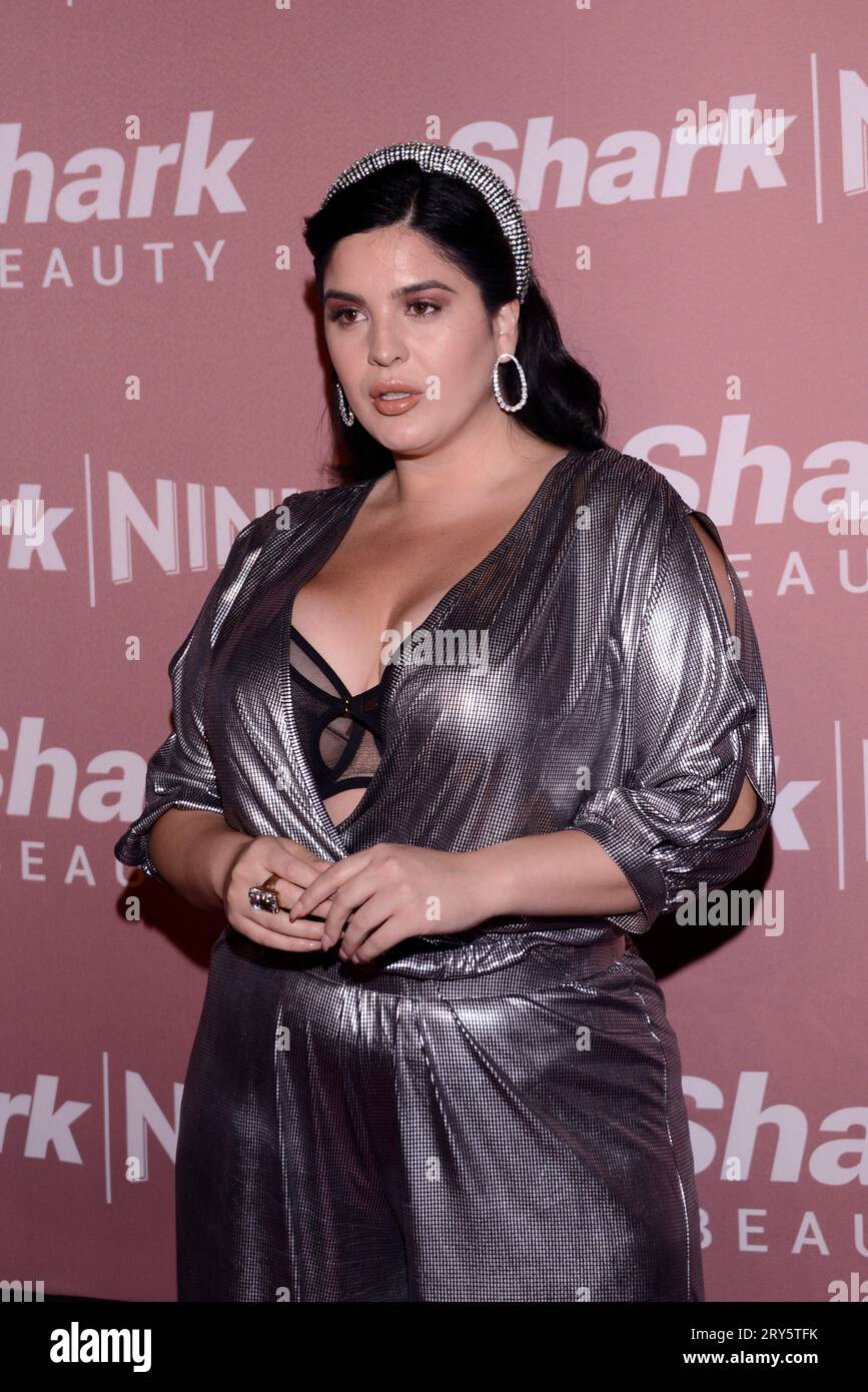 Mexico City, Mexico. 28th Sep, 2023. September 28, 2023, Mexico City, Mexico: Zelma Cherem attends the Pink carpet of the 'Shark Beauty' launch at Estacion Indianilla Cultural Center. on September 28, 2023 in Mexico City, Mexico. (Photo by Carlos Tischler/ Eyepix Group) (Photo by Eyepix/NurPhoto) Credit: NurPhoto SRL/Alamy Live News Stock Photo