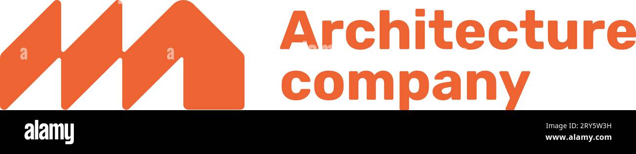 Architecture company text with home logo Stock Vector