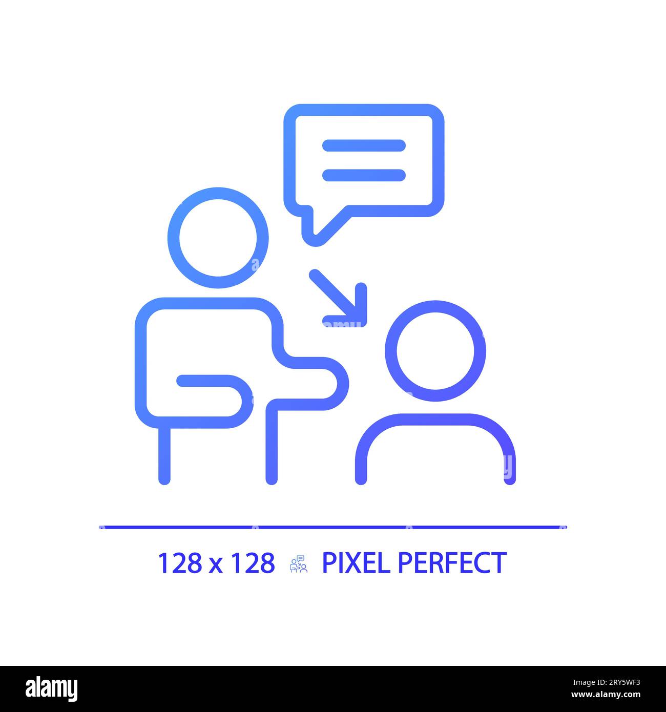 2D thin linear gradient coaching icon Stock Vector
