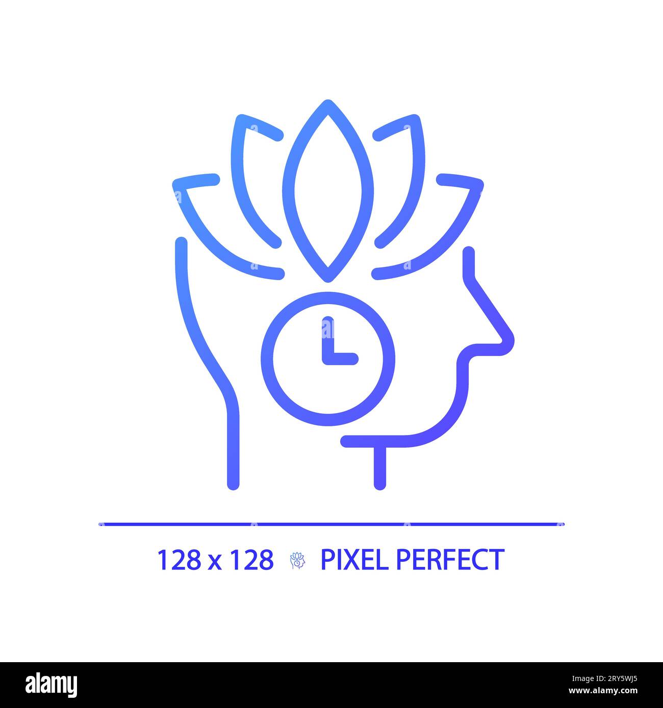 2D thin linear gradient self control icon Stock Vector