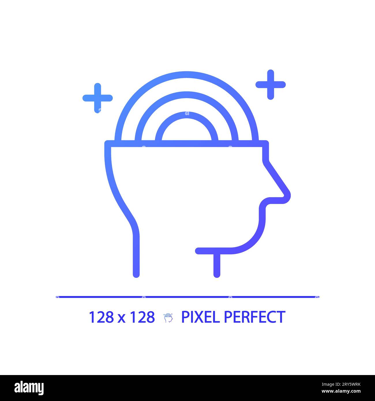 2D thin linear gradient psychology icon Stock Vector
