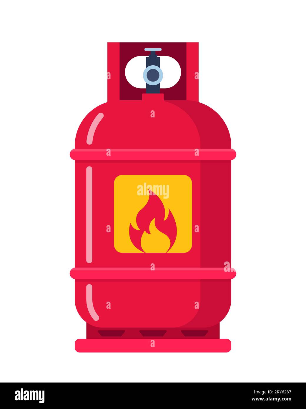 LPG. Flammable gas tank. Propane, butane, methane gas tank. Gas cylinder bottle Vector