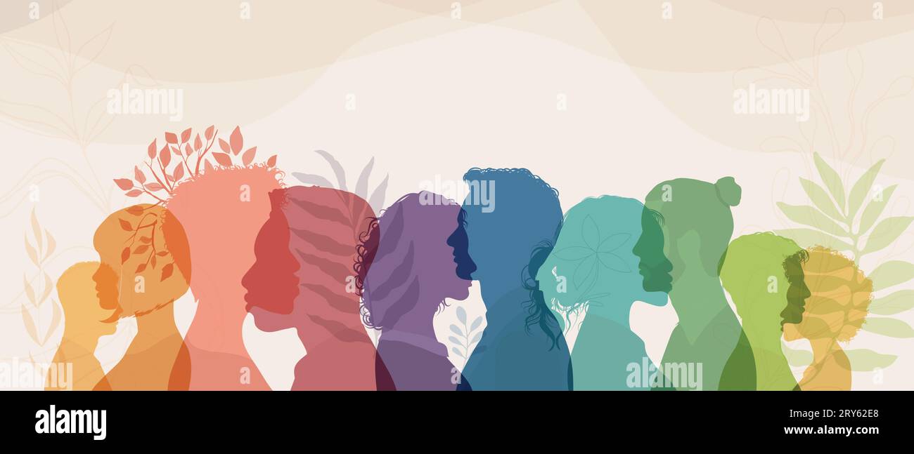 Campaign World mental health day. Mental health concept.Head silhouette profile.Mood disorder. Awareness.Metaphor bipolar disorder.Emotional burnout Stock Vector