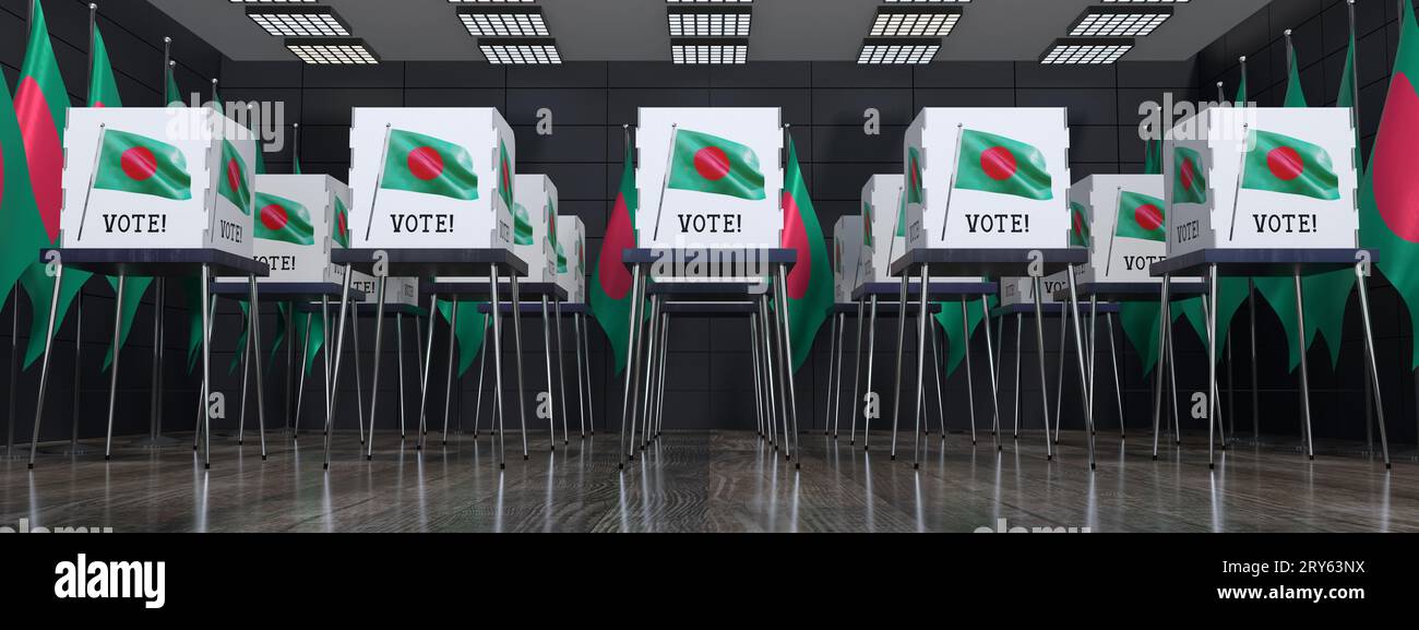 Polling Booth Layout Bangladesh - polling station with many voting booths - election concept ...