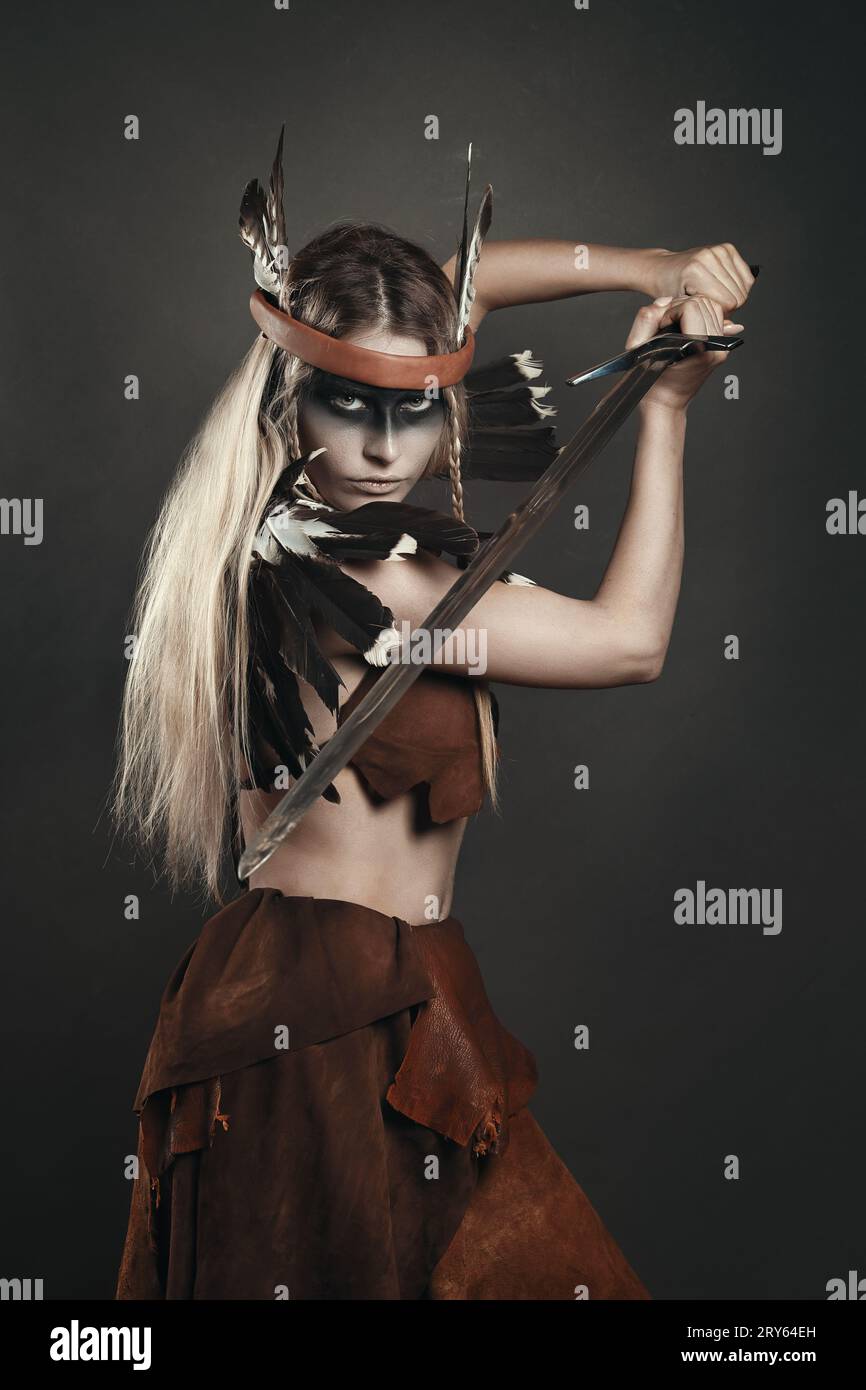Valkyrie Exercise Valkyrie in fighting pose Stock Photo - Alamy