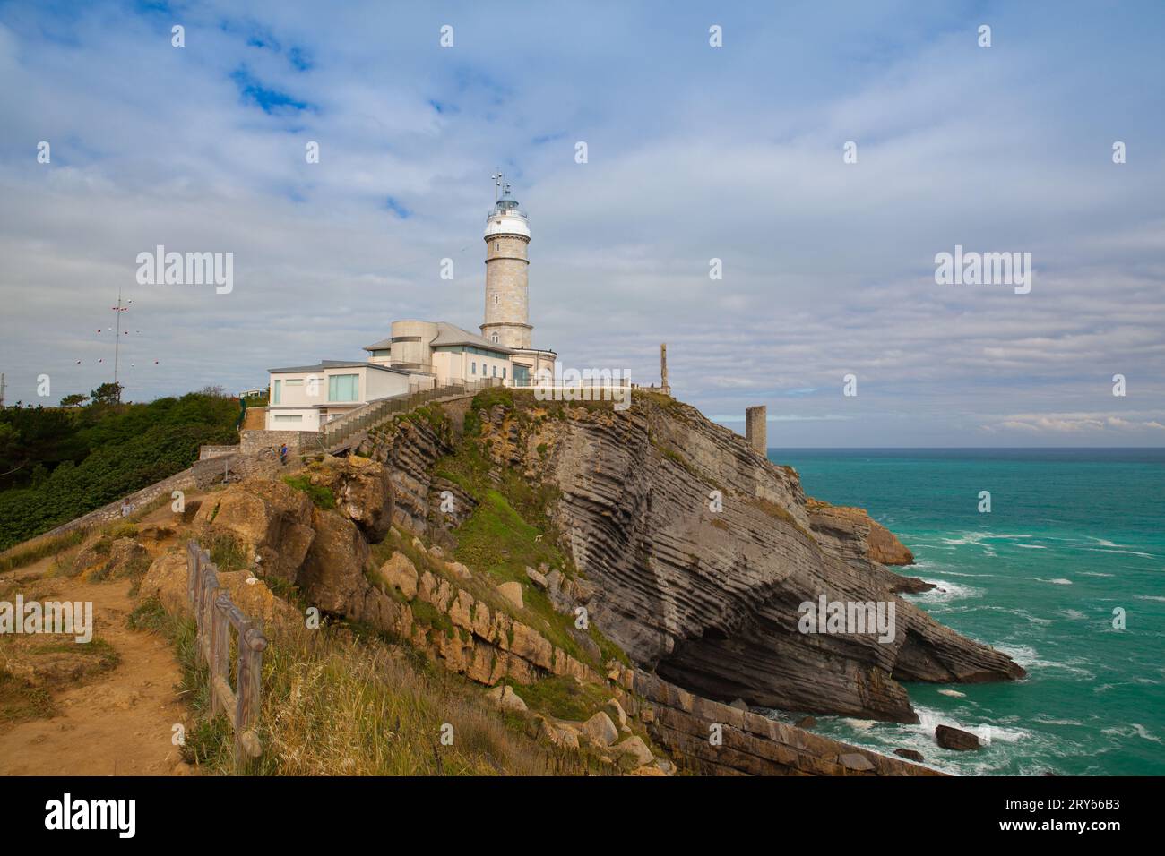 Cape Mayor lighthouse in Santander,Spain Stock Photo