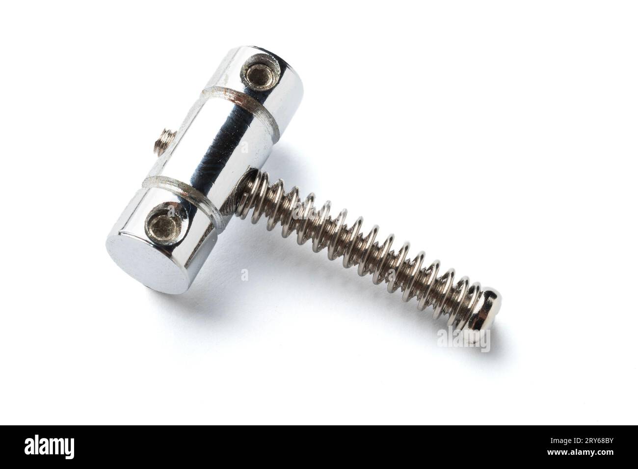 Steel electric guitar saddle isolated Stock Photo Alamy