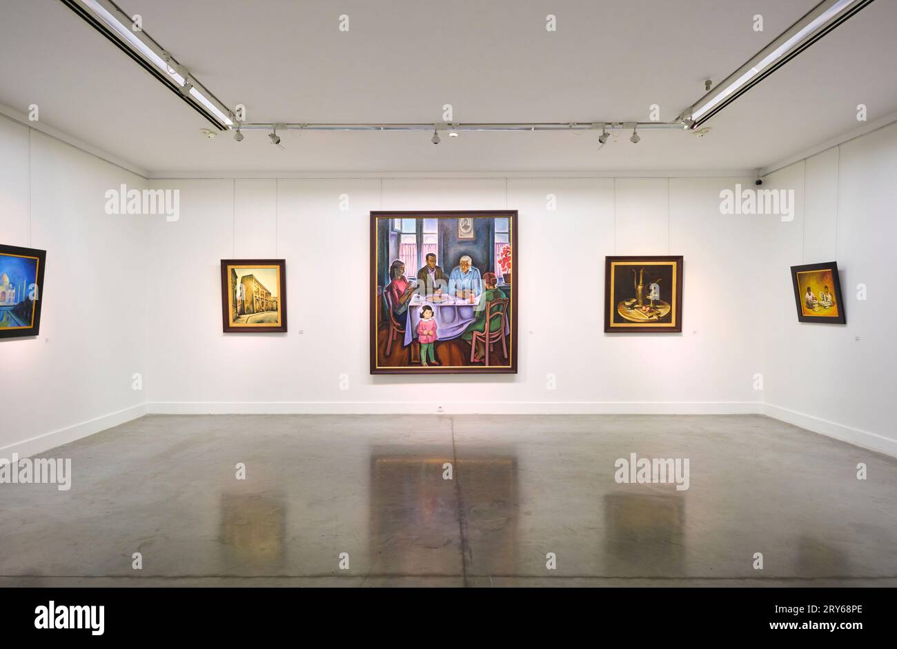 An interior view of one of the many painting gallery rooms, displays