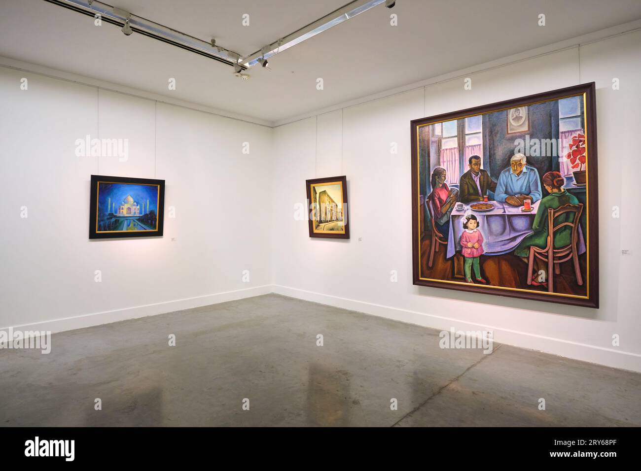 An interior view of one of the many painting gallery rooms, displays