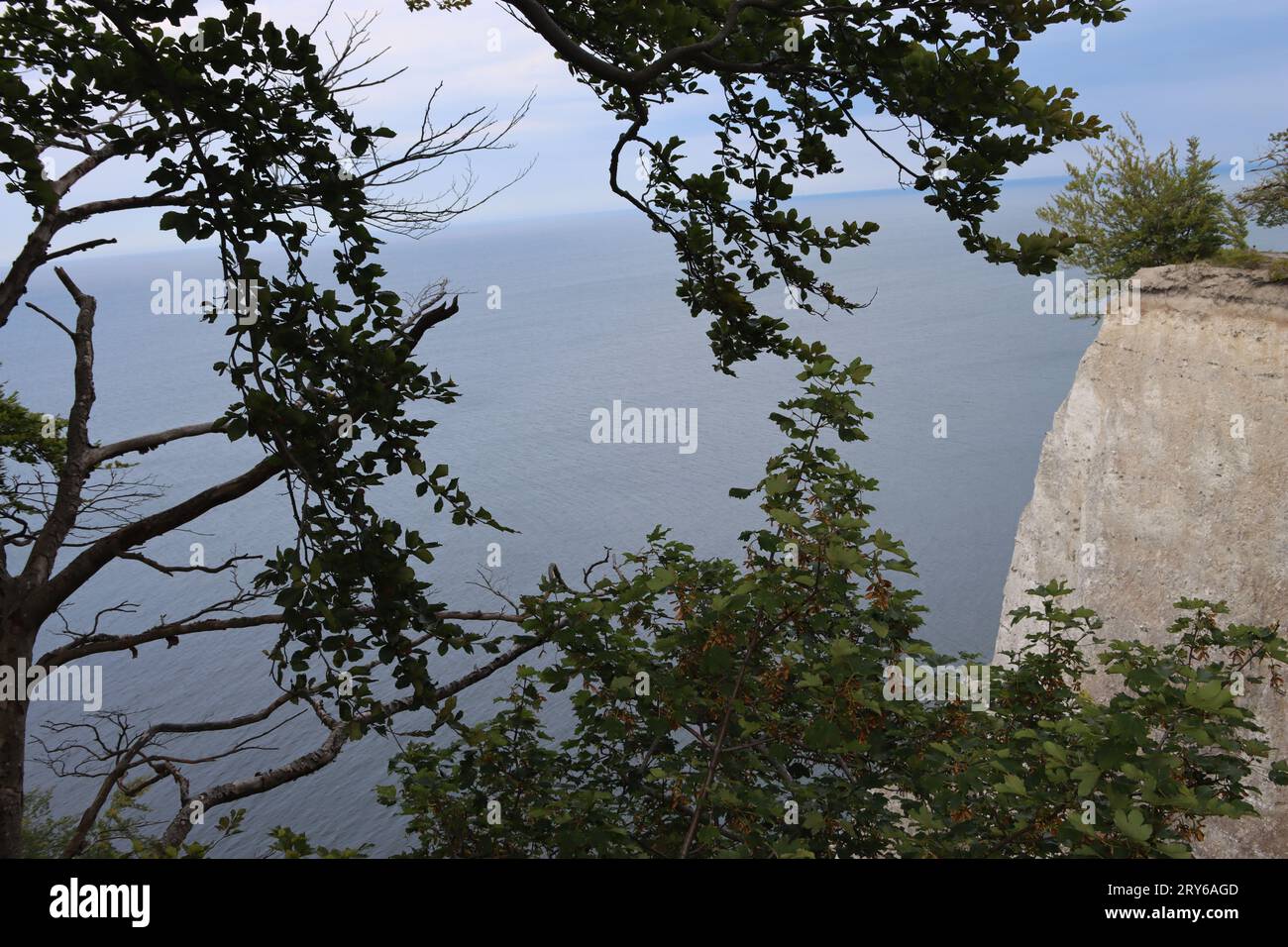 View from the white chalk cliffs at the 'Kaiserstuhl' in the Jasmund National Park on the Baltic Sea island of Rügen Stock Photo