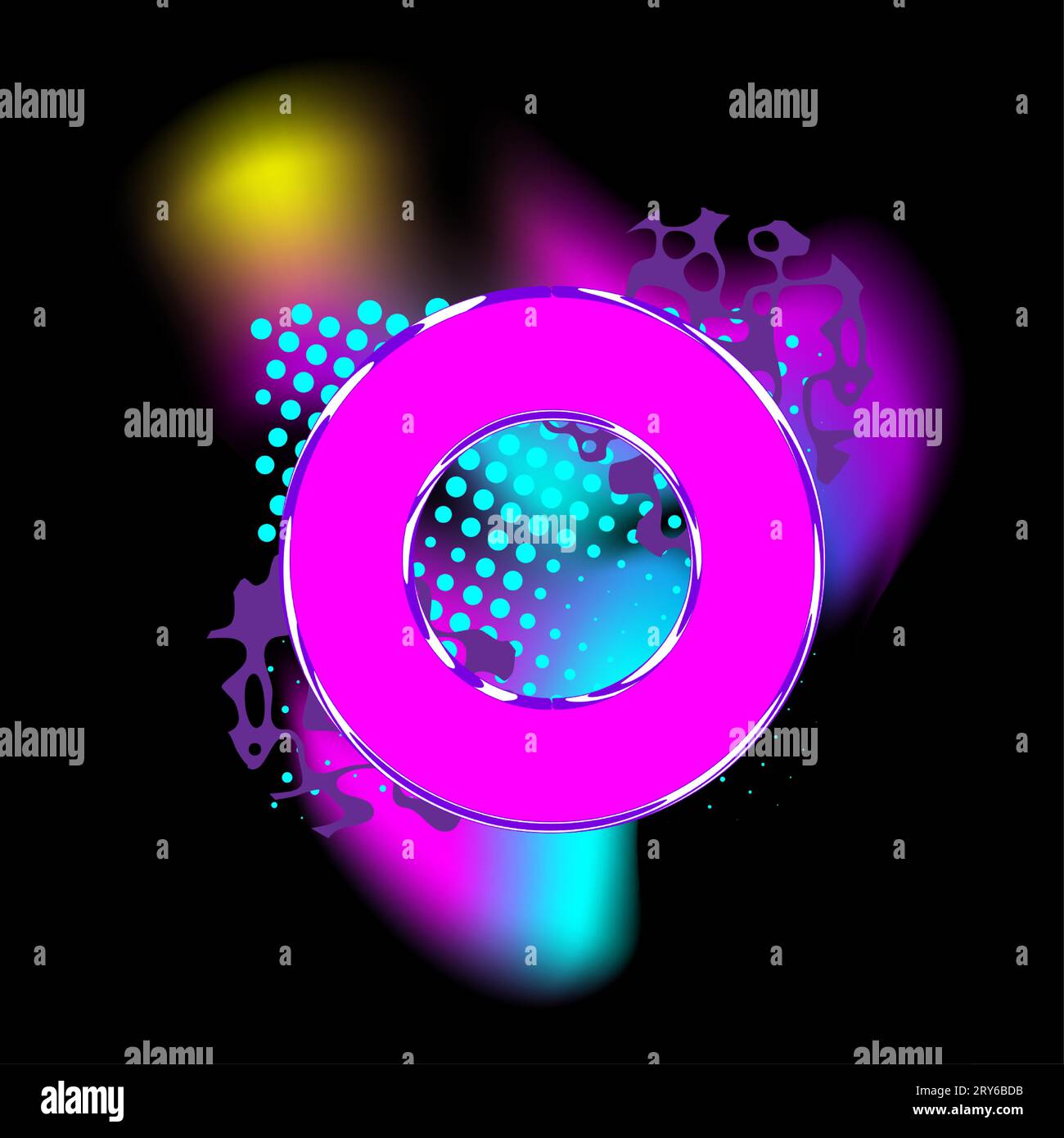 Colorful gradient halftone number zero. Anniversary design Stock Vector ...