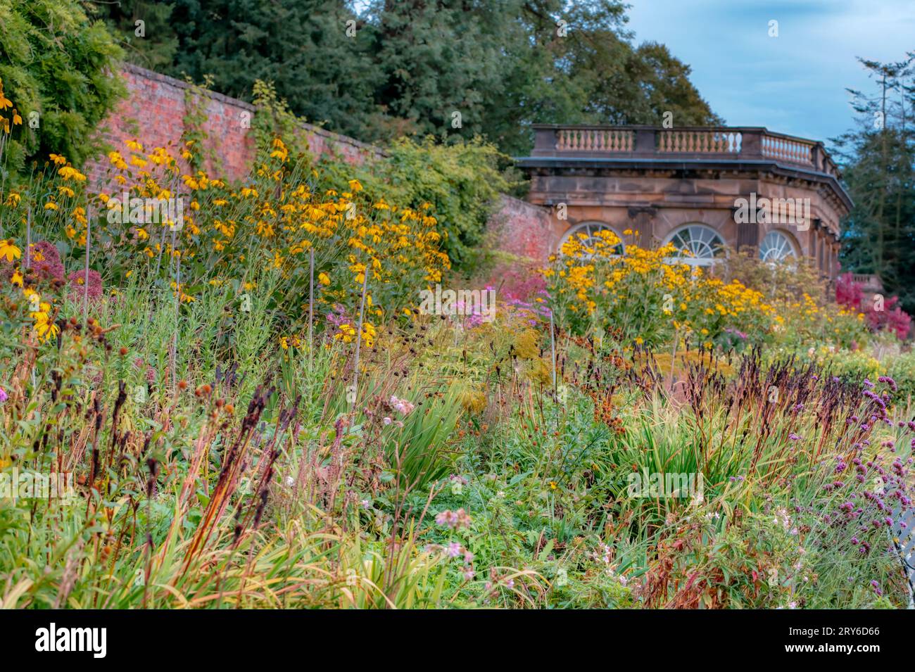 Walled garden, Ripley Castle and gardens, Ripley, Harrogate Stock Photo