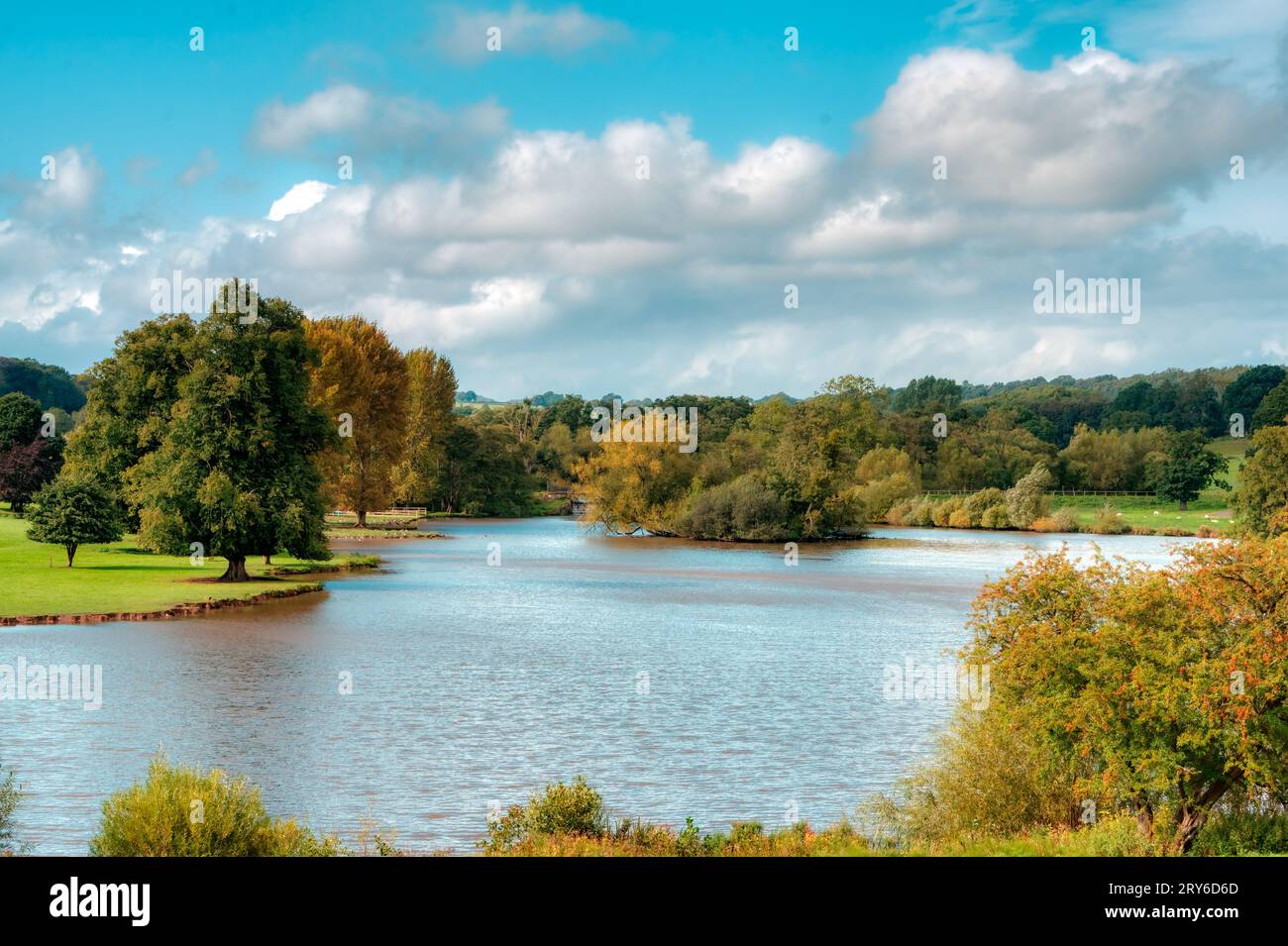 Ripley Lake, Ripley Castle and gardens, Ripley, Harrogate Stock Photo