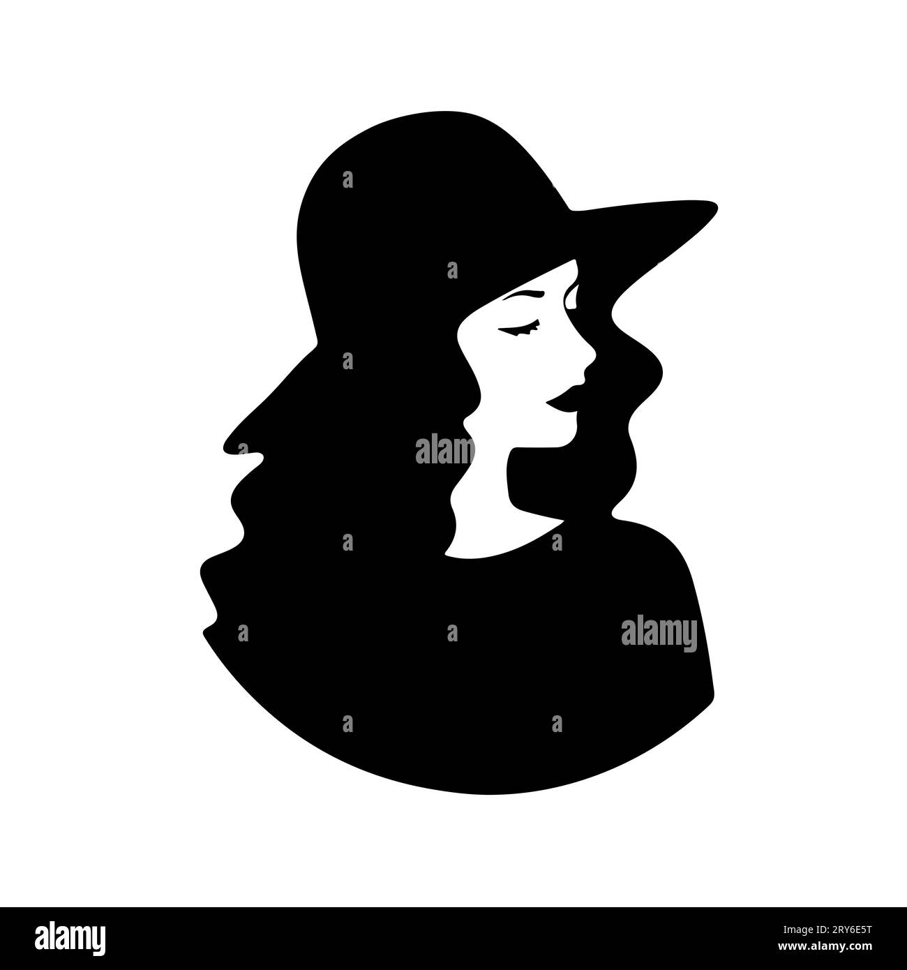 Silhouette of a beautiful woman in elegant outfit. Vector illustration Stock Vector