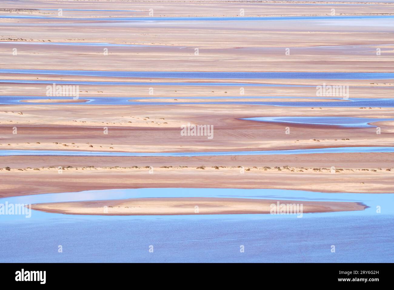A view across Lake Brown from Eaglestone Rock showing patterns in the