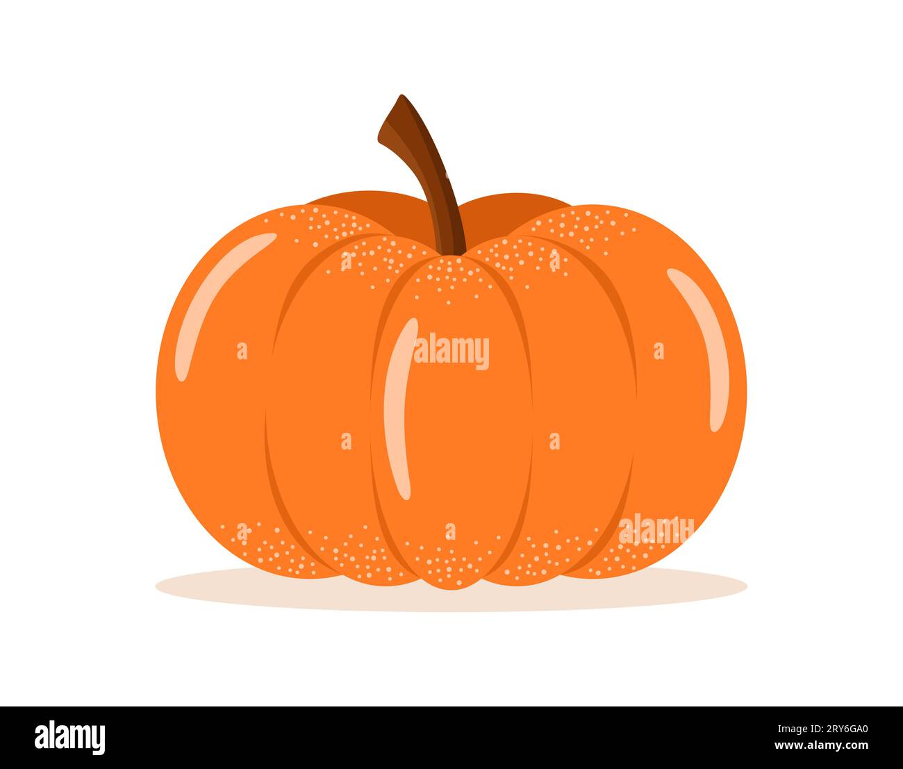 Ripe orange pumpkin isolated on white background. Flat vector ...