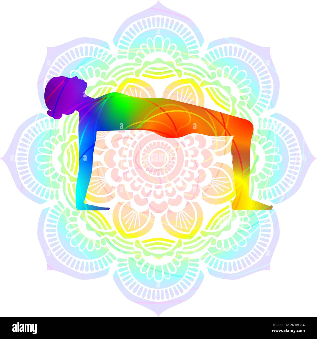 Silhouette yoga posture. Reverse Table pose or Reverse Table Top