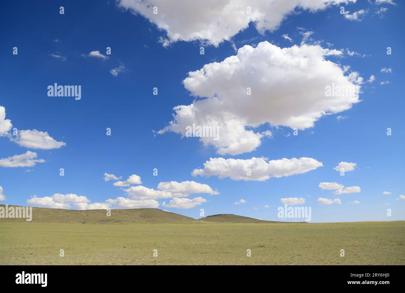 The fascinating steppe of Mongolia with its skies Stock Photo - Alamy