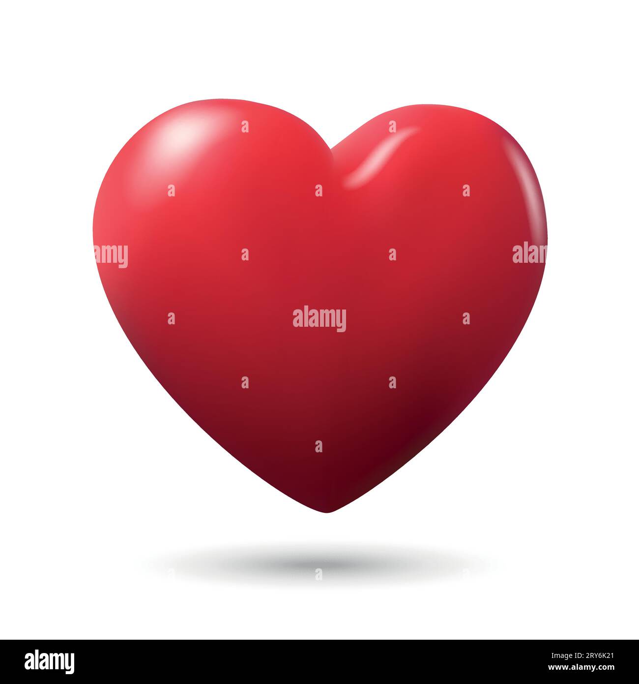 Realistic 3d Red heart design icon, love symbol. Vector illustration ...